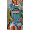 imageDisamer Womens Cap Sleeve Tank Tops 2025 Sleeveless T Shirts Loose Fit Cute Graphic Tees Funny Short Sleeve BlousesPrint Sunshine