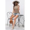 imageDisamer Womens Cap Sleeve Tank Tops 2025 Sleeveless T Shirts Loose Fit Cute Graphic Tees Funny Short Sleeve BlousesPure Apricot