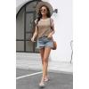 imageDisamer Womens Cap Sleeve Tank Tops 2025 Sleeveless T Shirts Loose Fit Cute Graphic Tees Funny Short Sleeve BlousesPure Apricot