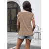 imageDisamer Womens Cap Sleeve Tank Tops 2025 Sleeveless T Shirts Loose Fit Cute Graphic Tees Funny Short Sleeve BlousesPure Apricot
