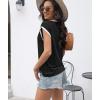 imageDisamer Womens Cap Sleeve Tank Tops 2025 Sleeveless T Shirts Loose Fit Cute Graphic Tees Funny Short Sleeve BlousesPure Black