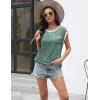 imageDisamer Womens Cap Sleeve Tank Tops 2025 Sleeveless T Shirts Loose Fit Cute Graphic Tees Funny Short Sleeve BlousesPure Green