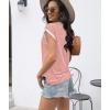 imageDisamer Womens Cap Sleeve Tank Tops 2025 Sleeveless T Shirts Loose Fit Cute Graphic Tees Funny Short Sleeve BlousesPure Pink