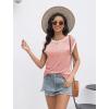 imageDisamer Womens Cap Sleeve Tank Tops 2025 Sleeveless T Shirts Loose Fit Cute Graphic Tees Funny Short Sleeve BlousesPure Pink