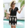 imageWomens Summer Casual Dresses Short Sleeve Striped Dress Boho Beach Vacation Tie Drawstring Waist Sun Dresses with PocketsFloral Yellow