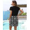 imageWomens Summer Casual Dresses Short Sleeve Striped Dress Boho Beach Vacation Tie Drawstring Waist Sun Dresses with PocketsStriped Flower
