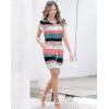 imageWomens Summer Casual Dresses Short Sleeve Striped Dress Boho Beach Vacation Tie Drawstring Waist Sun Dresses with PocketsStriped Pink