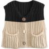 imageDisamer Sleeveless Sweater Vest for Women Crochet Knit Button Down Crop Cardigan Sleeveless Tank Tops with PocketsDouble Black