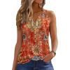imageDisamer Tank Tops for Women 2025 Summer Casual Button Down Shirts Loose Fit V Neck Sleeveless Tshirt BlouseFlower Carpet