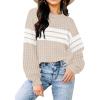 imageFall Sweaters for Women 2024 Trendy Fall Clothes Winter Fashion Clearance Crew Neck Knit Tops Long Sleeve Pullover Tops