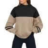 imageDisamer Fall Clothes for Women 2023 Trendy Mock Turtleneck Sweatshirts Oversized Color Blcok Casual Long Sleeve Pullover Tops