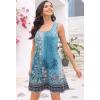 imageDisamer Sun Dresses for Women 2025 Vacation Pleated Summer Dress Trendy Spring Beach Coverups Sleeveless Tank Tshirt SundressFloral Blue