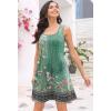 imageDisamer Sun Dresses for Women 2025 Vacation Pleated Summer Dress Trendy Spring Beach Coverups Sleeveless Tank Tshirt SundressFloral Green