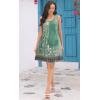 imageDisamer Sun Dresses for Women 2025 Vacation Pleated Summer Dress Trendy Spring Beach Coverups Sleeveless Tank Tshirt SundressFloral Green