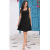 imageDisamer Sun Dresses for Women 2025 Vacation Pleated Summer Dress Trendy Spring Beach Coverups Sleeveless Tank Tshirt SundressPure Black