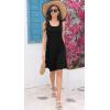 imageDisamer Sun Dresses for Women 2025 Vacation Pleated Summer Dress Trendy Spring Beach Coverups Sleeveless Tank Tshirt SundressPure Black