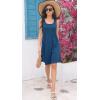 imageDisamer Sun Dresses for Women 2025 Vacation Pleated Summer Dress Trendy Spring Beach Coverups Sleeveless Tank Tshirt SundressPure Navy