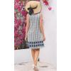 imageDisamer Sun Dresses for Women 2025 Vacation Pleated Summer Dress Trendy Spring Beach Coverups Sleeveless Tank Tshirt SundressStriped Blue