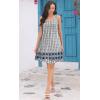 imageDisamer Sun Dresses for Women 2025 Vacation Pleated Summer Dress Trendy Spring Beach Coverups Sleeveless Tank Tshirt SundressStriped Blue