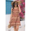 imageDisamer Sun Dresses for Women 2025 Vacation Pleated Summer Dress Trendy Spring Beach Coverups Sleeveless Tank Tshirt SundressStriped Orange