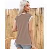 imageDisamer Womens Summer Tank Top 2025 Casual Loose Fit Basic Tees Cap Sleeve Shirts Short Sleeve Loose BlousesApricot