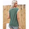 imageDisamer Womens Summer Tank Top 2025 Casual Loose Fit Basic Tees Cap Sleeve Shirts Short Sleeve Loose BlousesGreen
