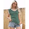 imageDisamer Womens Summer Tank Top 2025 Casual Loose Fit Basic Tees Cap Sleeve Shirts Short Sleeve Loose BlousesGreen
