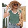 imageDisamer Womens Summer Tank Top 2025 Casual Loose Fit Basic Tees Cap Sleeve Shirts Short Sleeve Loose BlousesGreen