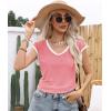 imageDisamer Womens Summer Tank Top 2025 Casual Loose Fit Basic Tees Cap Sleeve Shirts Short Sleeve Loose BlousesPink