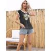 imageDisamer Womens Summer Tank Top 2025 Casual Loose Fit Basic Tees Cap Sleeve Shirts Short Sleeve Loose BlousesPrint Daisy
