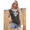 imageDisamer Womens Summer Tank Top 2025 Casual Loose Fit Basic Tees Cap Sleeve Shirts Short Sleeve Loose BlousesPrint Daisy