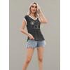 imageDisamer Womens Summer Tank Top 2025 Casual Loose Fit Basic Tees Cap Sleeve Shirts Short Sleeve Loose BlousesPrint Dandelion