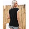 imageDisamer Womens Summer Tank Top 2025 Casual Loose Fit Basic Tees Cap Sleeve Shirts Short Sleeve Loose BlousesPrint Letter