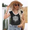 imageDisamer Womens Summer Tank Top 2025 Casual Loose Fit Basic Tees Cap Sleeve Shirts Short Sleeve Loose BlousesPrint Lotus