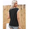 imageDisamer Womens Summer Tank Top 2025 Casual Loose Fit Basic Tees Cap Sleeve Shirts Short Sleeve Loose BlousesPrint Lotus