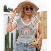 imageDisamer Womens Summer Tank Top 2025 Casual Loose Fit Basic Tees Cap Sleeve Shirts Short Sleeve Loose BlousesPrint Rainbow