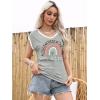 imageDisamer Womens Summer Tank Top 2025 Casual Loose Fit Basic Tees Cap Sleeve Shirts Short Sleeve Loose BlousesPrint Rainbow