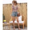 imageDisamer Womens Summer Tank Top 2025 Casual Loose Fit Basic Tees Cap Sleeve Shirts Short Sleeve Loose BlousesPrint Rosy Brown