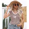 imageDisamer Womens Summer Tank Top 2025 Casual Loose Fit Basic Tees Cap Sleeve Shirts Short Sleeve Loose BlousesPrint Rosy Brown