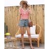 imageDisamer Womens Summer Tank Top 2025 Casual Loose Fit Basic Tees Cap Sleeve Shirts Short Sleeve Loose BlousesPrint Rosy Pink
