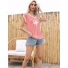 imageDisamer Womens Summer Tank Top 2025 Casual Loose Fit Basic Tees Cap Sleeve Shirts Short Sleeve Loose BlousesPrint Rosy Pink