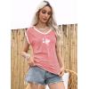 imageDisamer Womens Summer Tank Top 2025 Casual Loose Fit Basic Tees Cap Sleeve Shirts Short Sleeve Loose BlousesPrint Rosy Pink