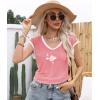 imageDisamer Womens Summer Tank Top 2025 Casual Loose Fit Basic Tees Cap Sleeve Shirts Short Sleeve Loose BlousesPrint Rosy Pink