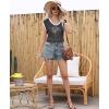 imageDisamer Womens Summer Tank Top 2025 Casual Loose Fit Basic Tees Cap Sleeve Shirts Short Sleeve Loose BlousesPrint Tree
