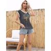 imageDisamer Womens Summer Tank Top 2025 Casual Loose Fit Basic Tees Cap Sleeve Shirts Short Sleeve Loose BlousesPrint Tree