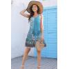 imageDisamer Womens Sundresses 2025 Vacation Beach Dresses Swimsuit Cover Ups Sleeveless Button Down Spring Sun Summer DressFloral Blue