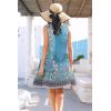 imageDisamer Womens Sundresses 2025 Vacation Beach Dresses Swimsuit Cover Ups Sleeveless Button Down Spring Sun Summer DressFloral Blue