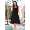 imageDisamer Womens Sundresses 2025 Vacation Beach Dresses Swimsuit Cover Ups Sleeveless Button Down Spring Sun Summer DressPure Black