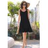 imageDisamer Womens Sundresses 2025 Vacation Beach Dresses Swimsuit Cover Ups Sleeveless Button Down Spring Sun Summer DressPure Black