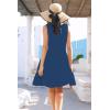 imageDisamer Womens Sundresses 2025 Vacation Beach Dresses Swimsuit Cover Ups Sleeveless Button Down Spring Sun Summer DressPure Blue